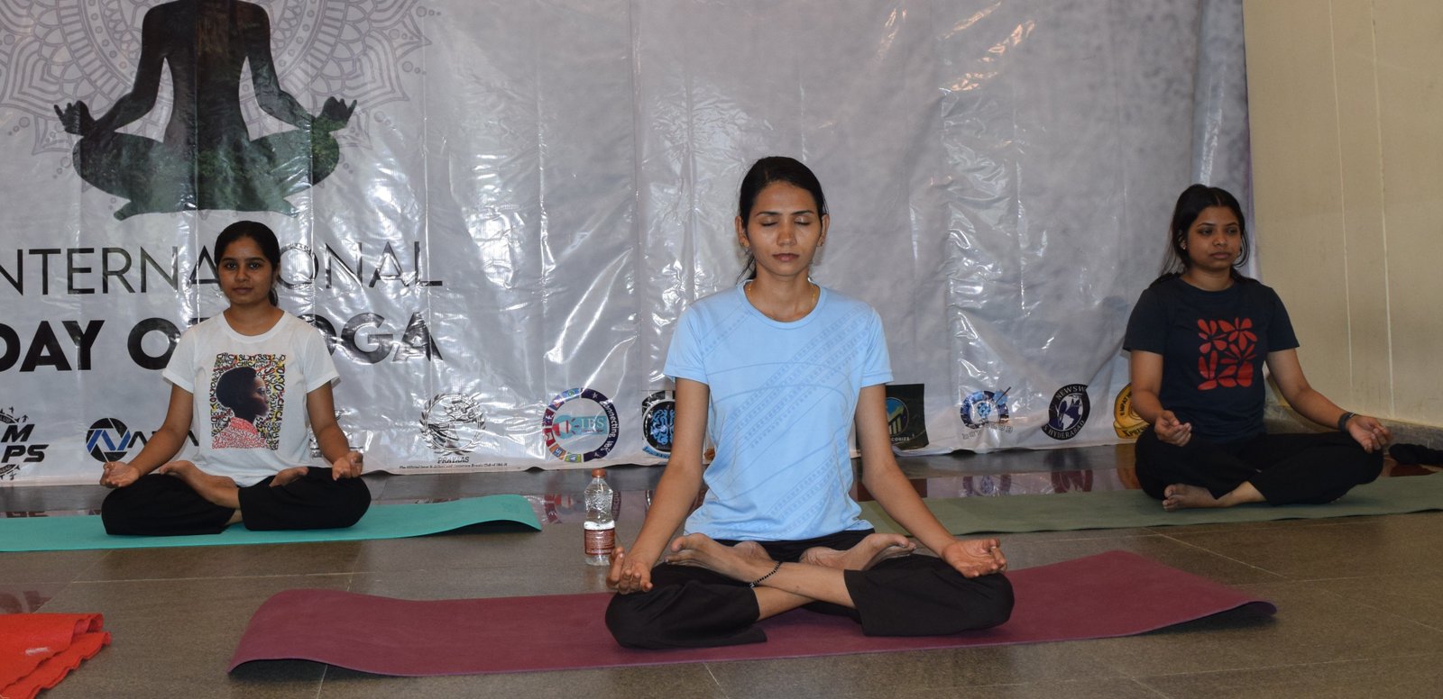 Meditation session conducted during International Day of Yoga celebration by Asma Fitness