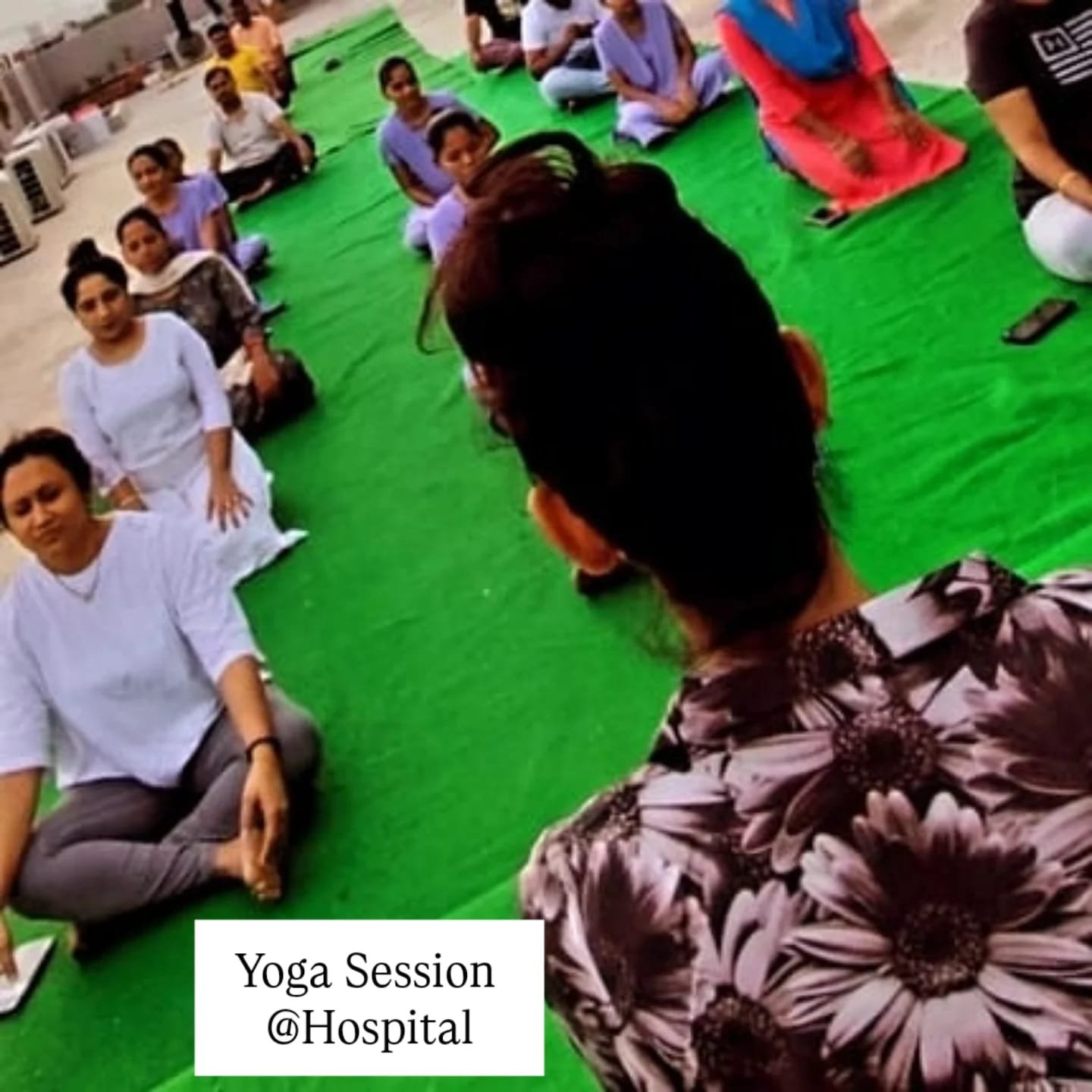 Yoga awareness session conducted at a hospital by Asma Fitness